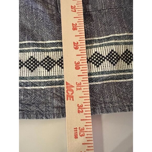 Faherty chambray sleeveless shift mini dress embroidered sz M boho preppy - Picture 8 of 9